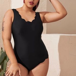 Black one piece bathing suit